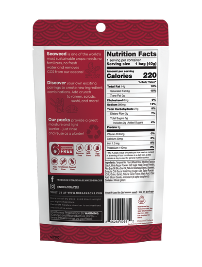 Nora Snacks Sriracha Sauce Tempura 6-Pack